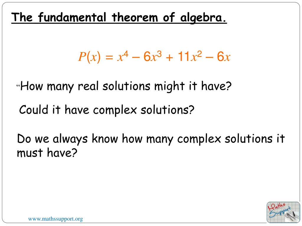 the fundamental theorem of algebra