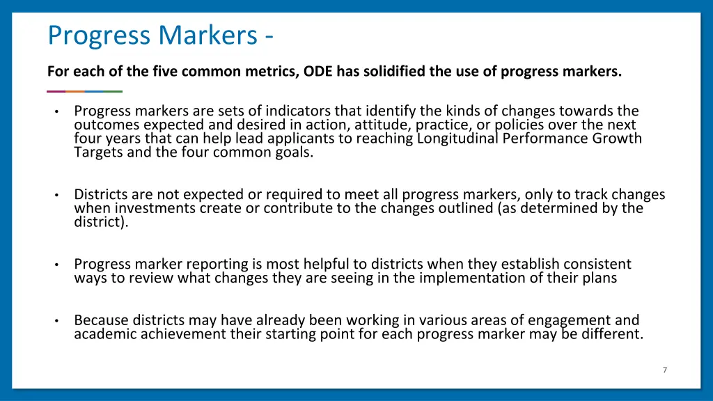 progress markers
