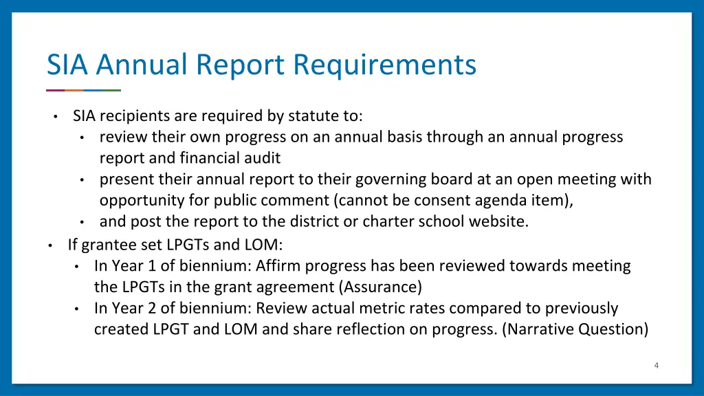 sia annual report requirements