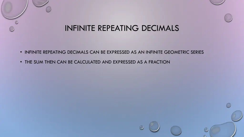 infinite repeating decimals