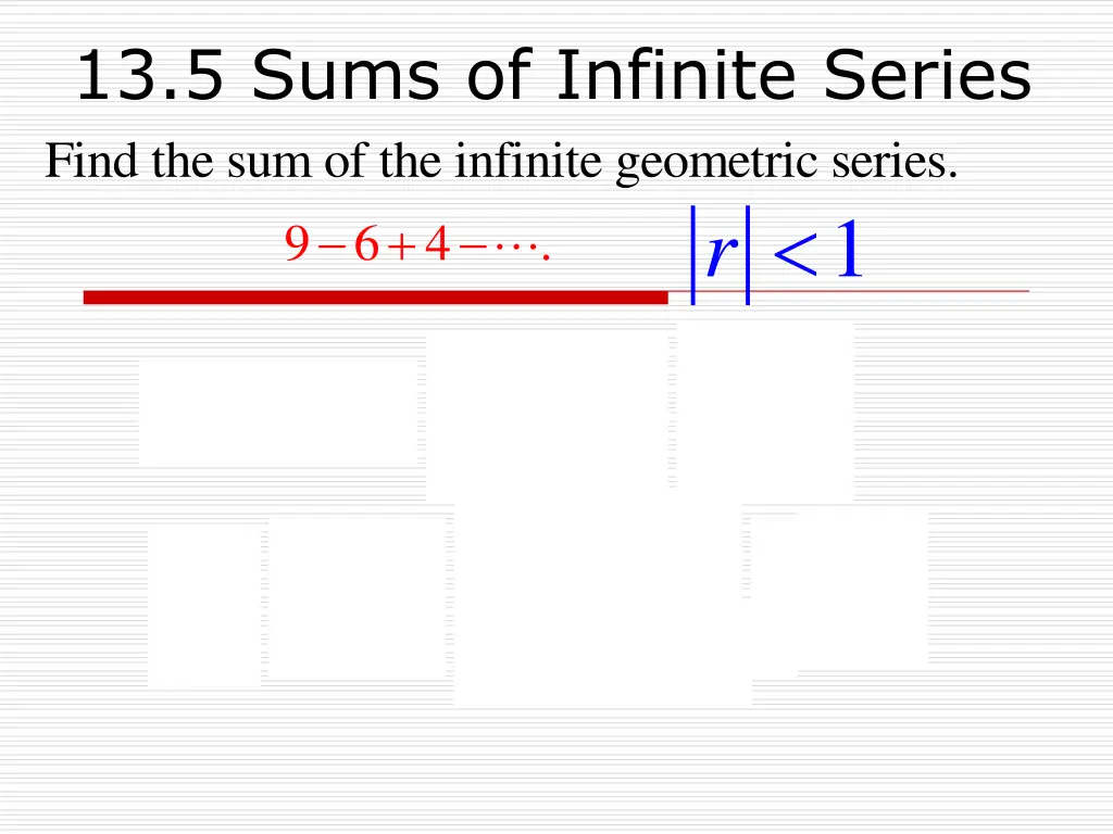 13 5 sums of infinite series find