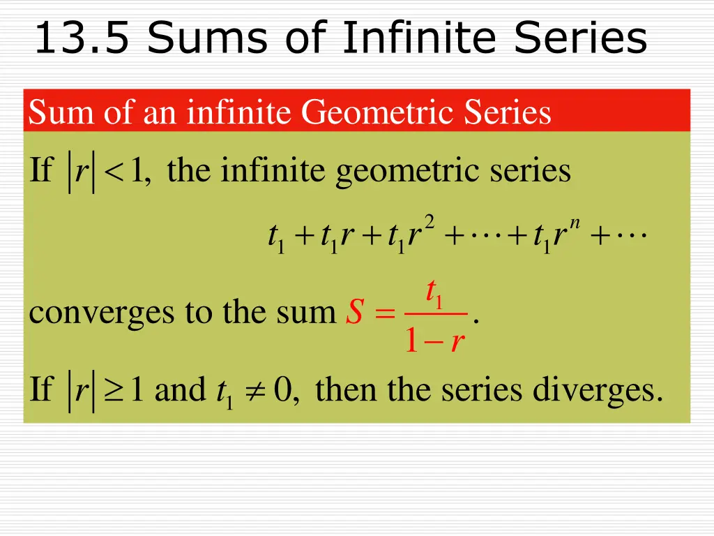13 5 sums of infinite series