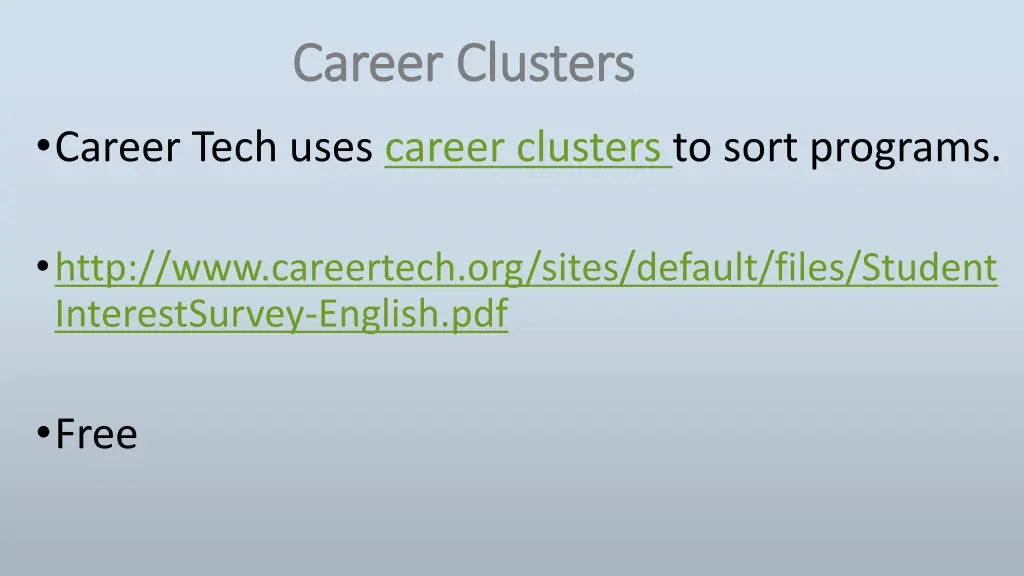 career clusters career clusters