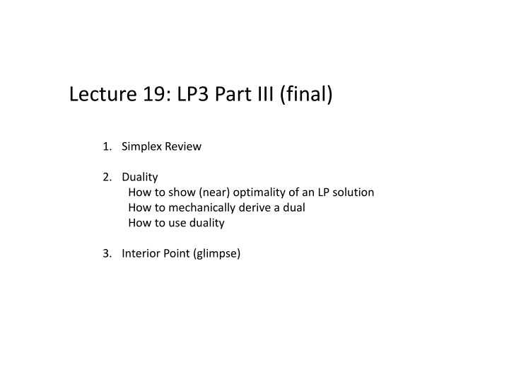 lecture 19 lp3 part iii final