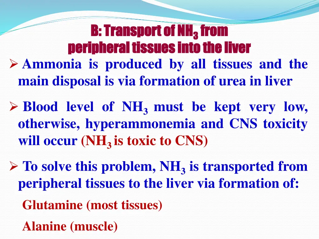 b transport of nh b transport of nh 3 3 from
