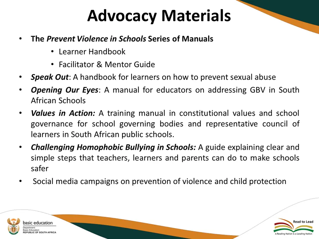 advocacy materials