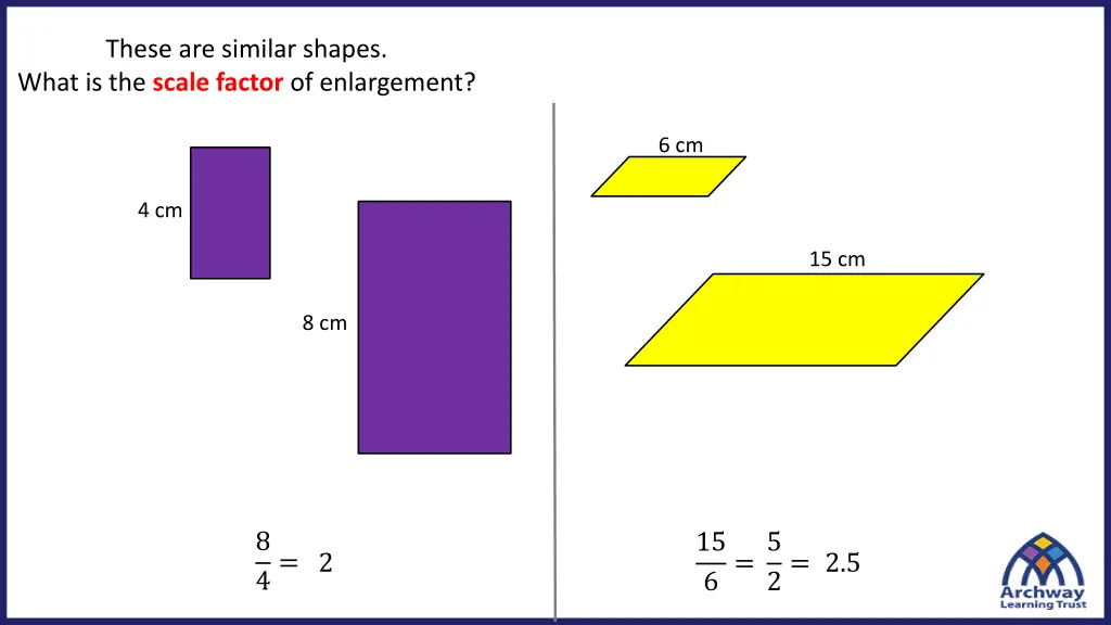 these are similar shapes what is the scale factor