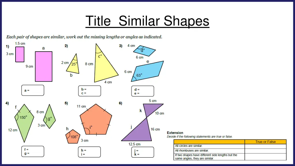 title similar shapes