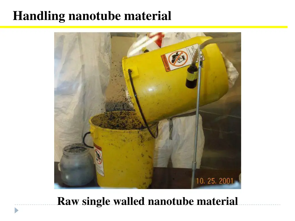 handling nanotube material