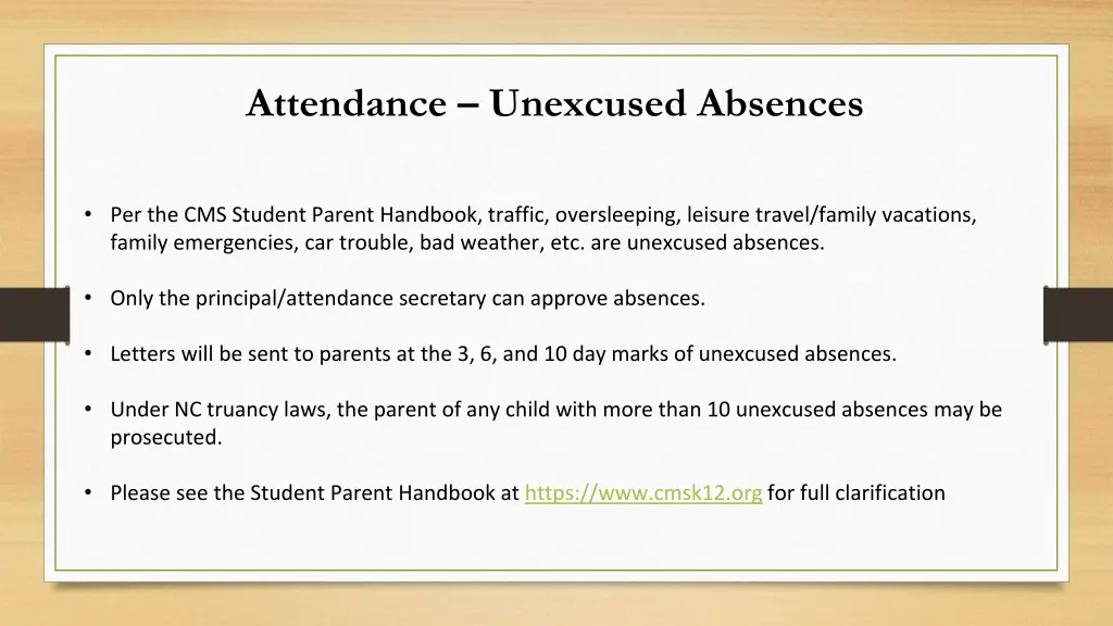 attendance unexcused absences