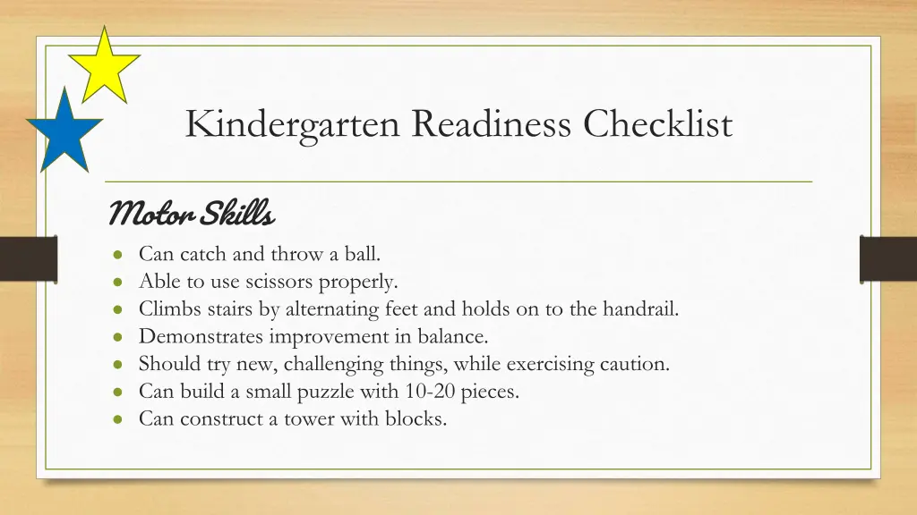 kindergarten readiness checklist 2