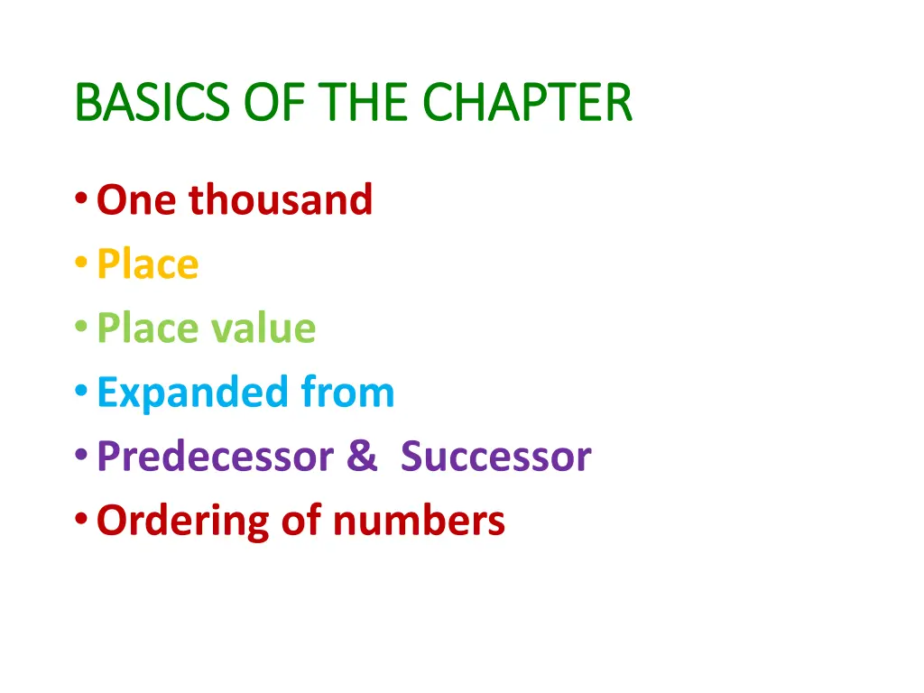 basics of the chapter basics of the chapter
