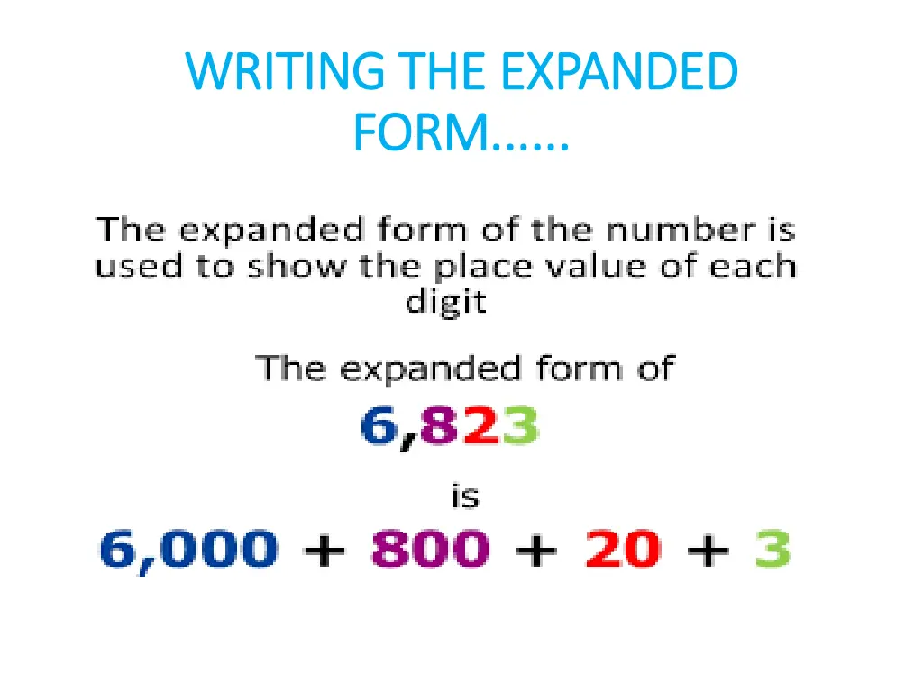 writing the expanded writing the expanded form