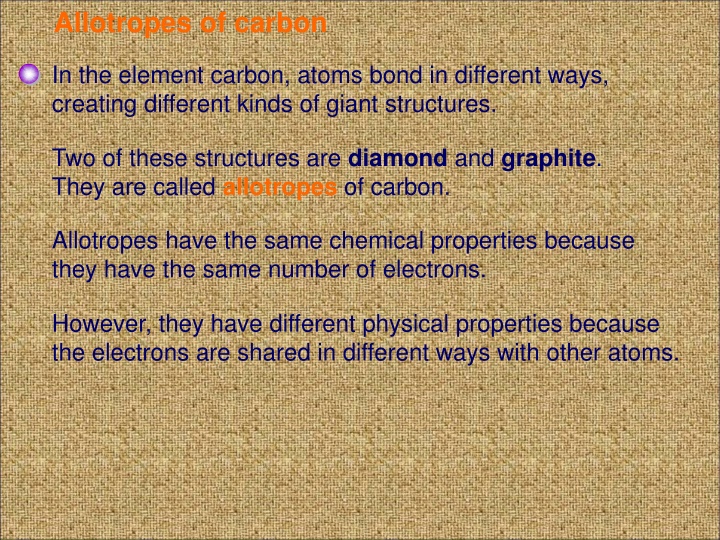 allotropes of carbon