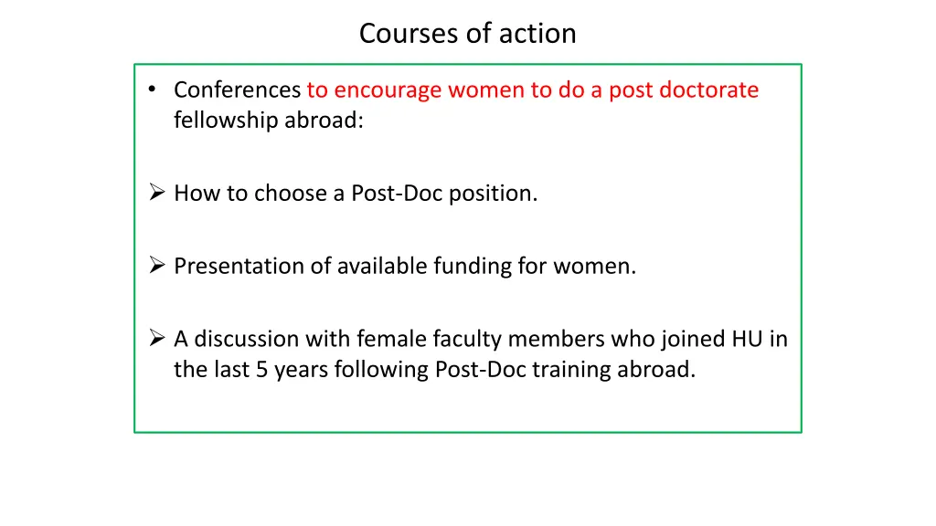 courses of action