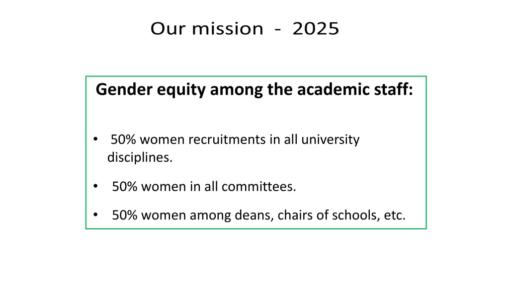 gender equity among the academic staff