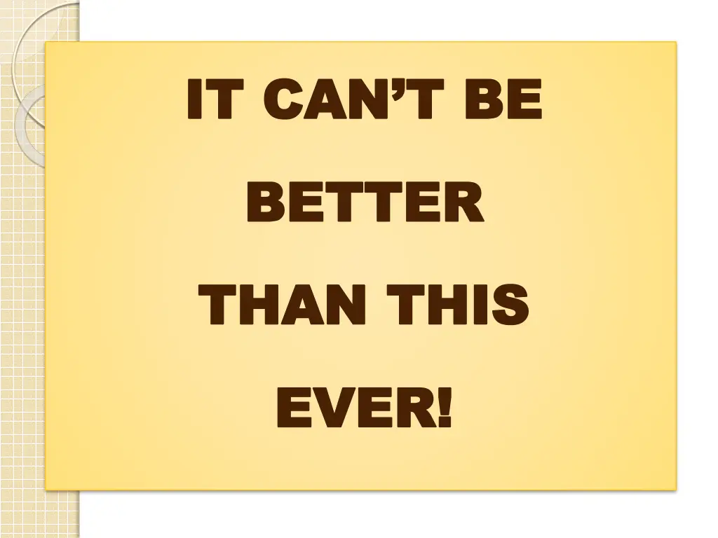 it can t be it can t be