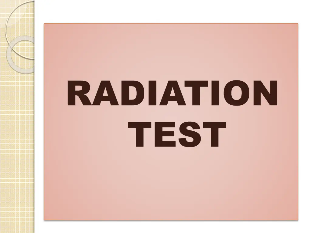 radiation test