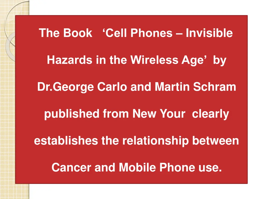 the book cell phones invisible