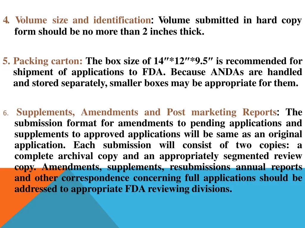 4 volume size and identification volume submitted