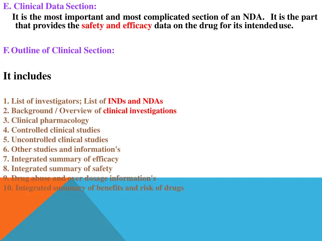 e clinical data section it is the most important