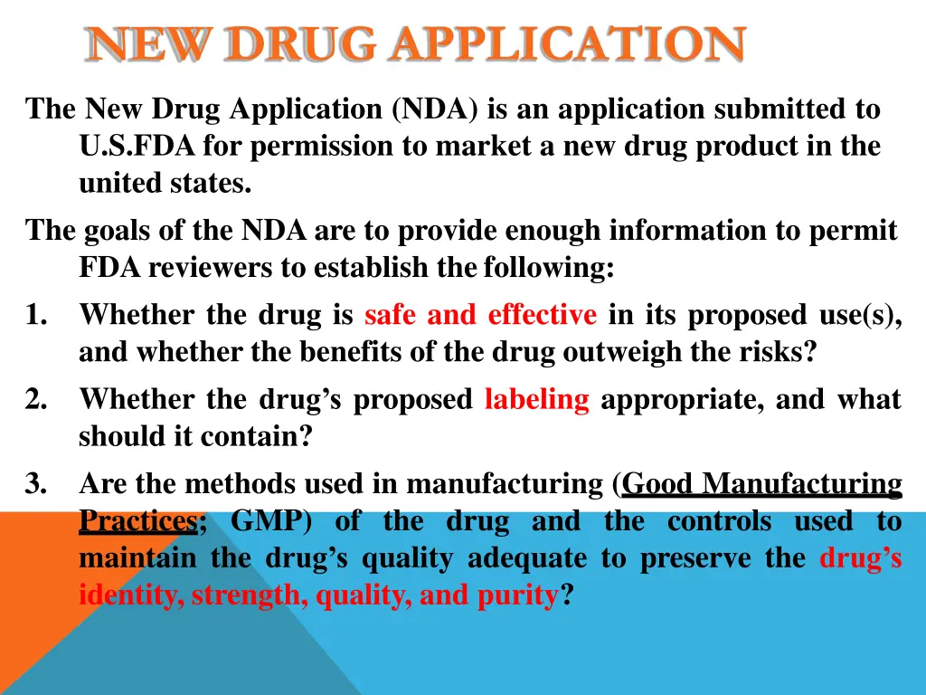 new drug application