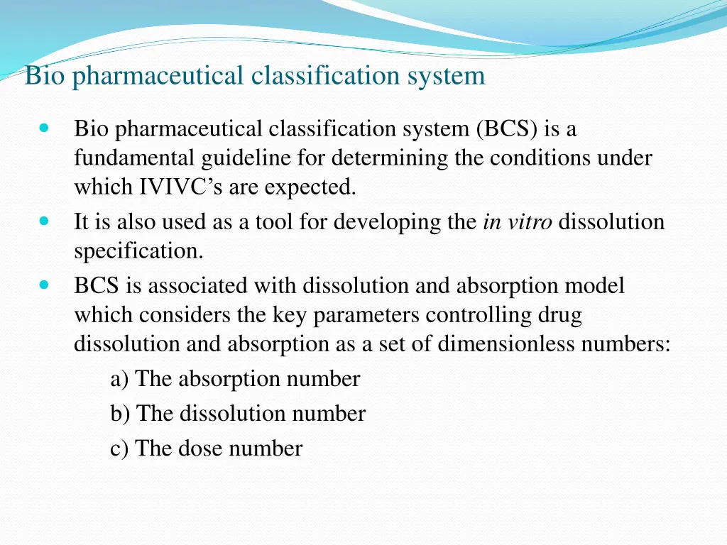 bio pharmaceutical classification system
