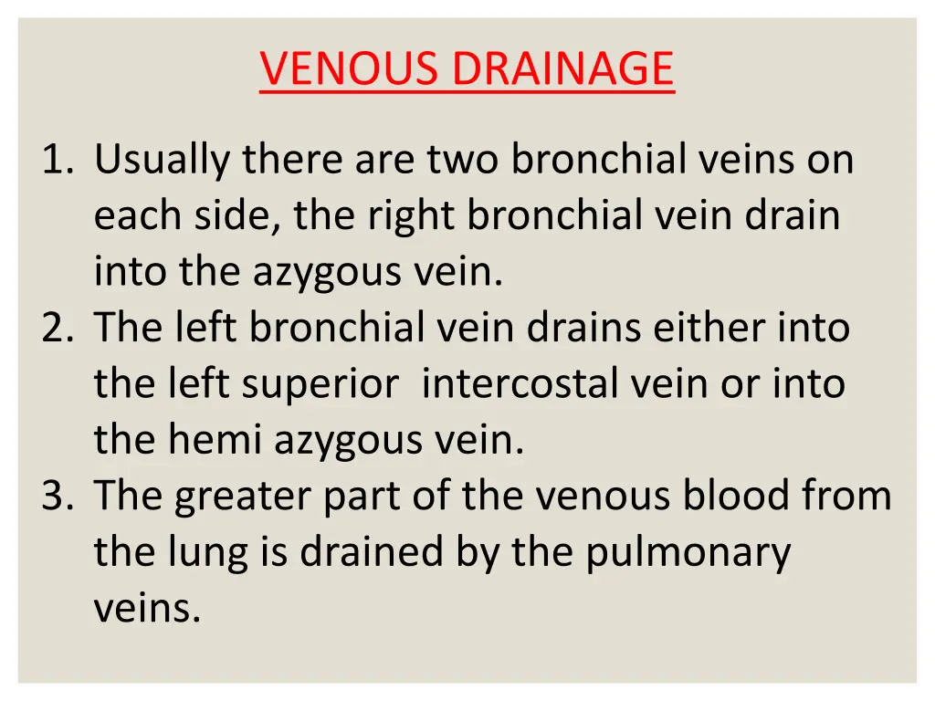 venous drainage