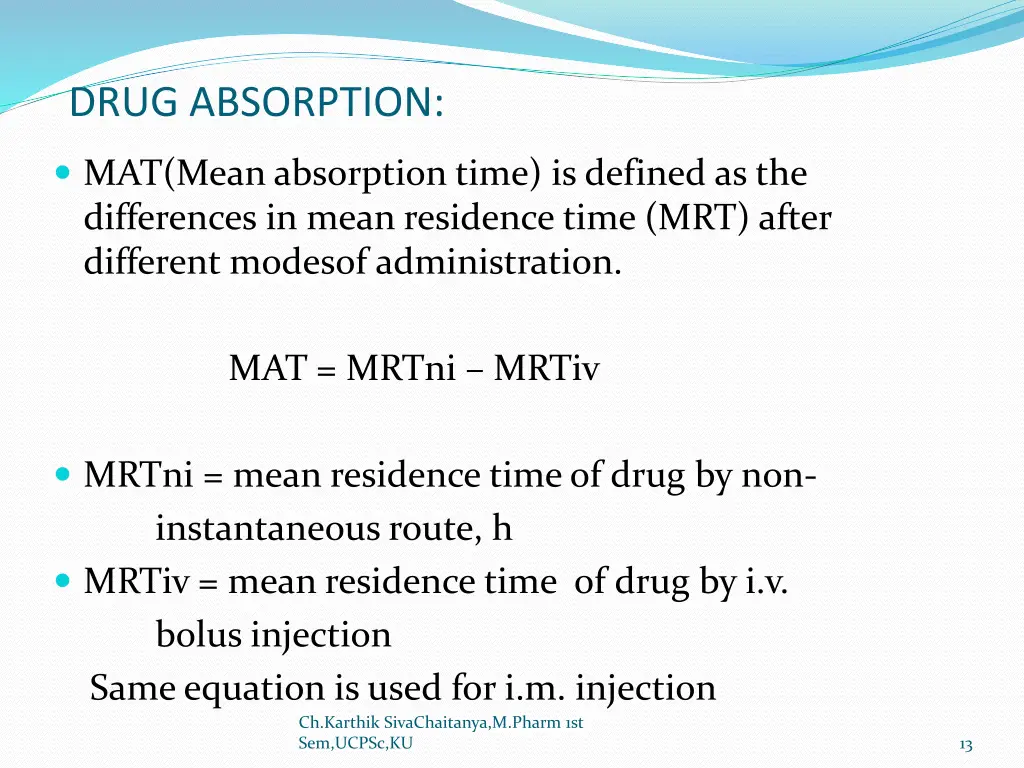 drug absorption