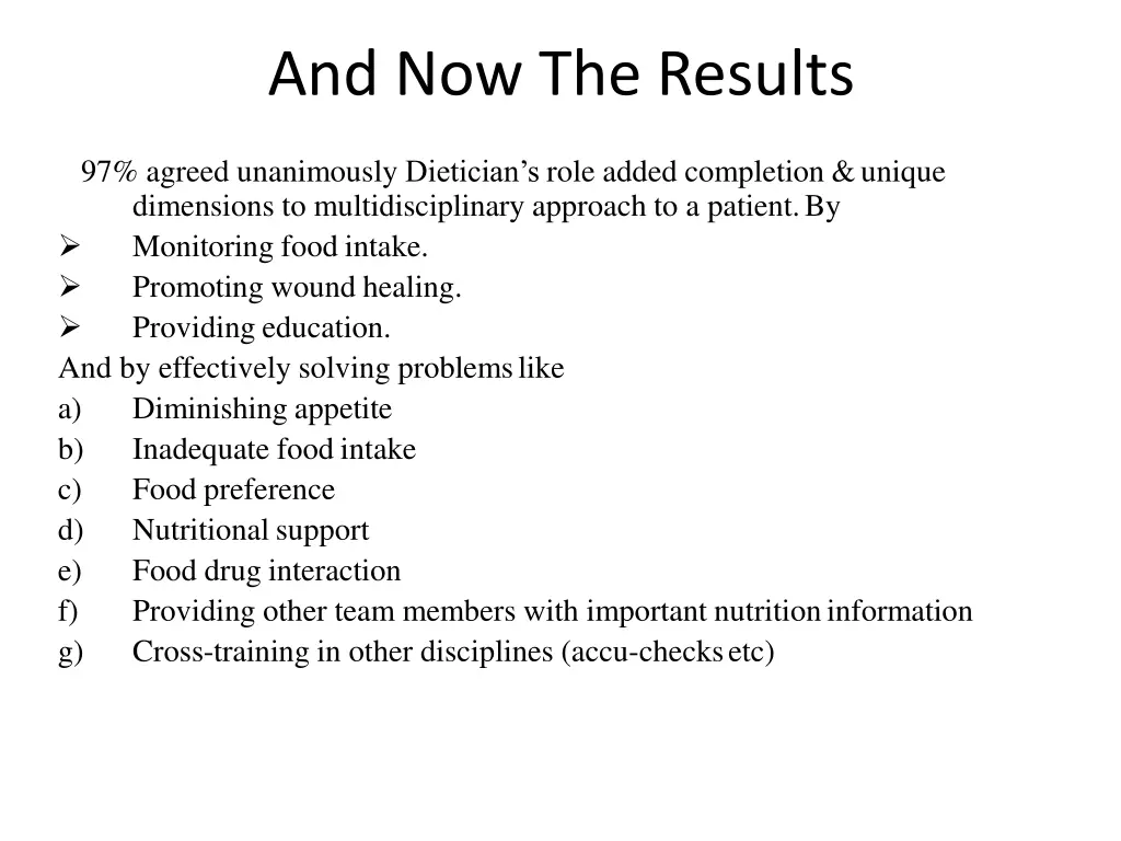 and now the results