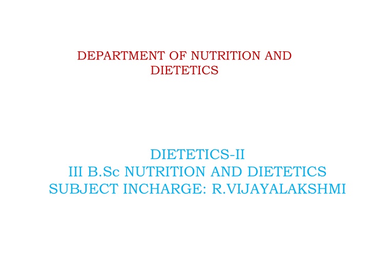 department of nutrition and dietetics