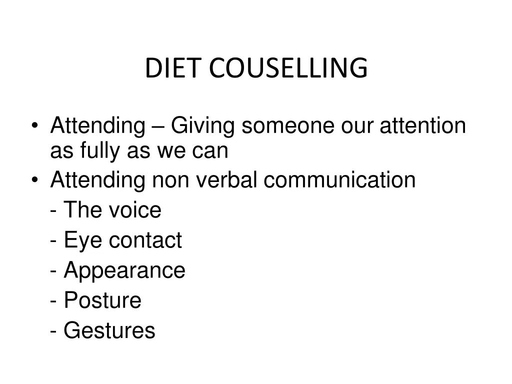 diet couselling