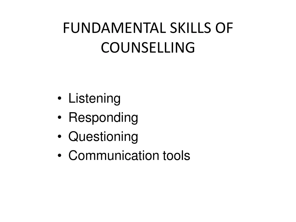 fundamental skills of counselling
