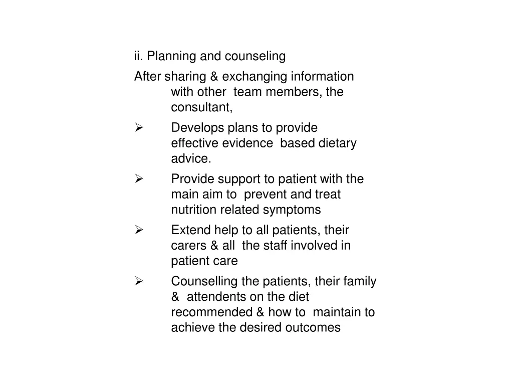 ii planning and counseling after sharing