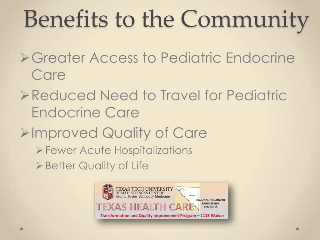 benefits to the community