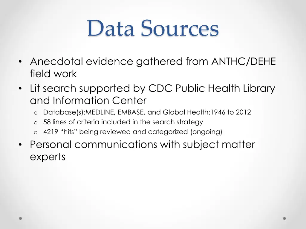 data sources