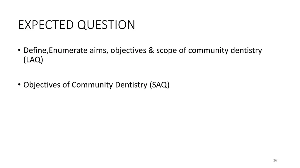 expected question