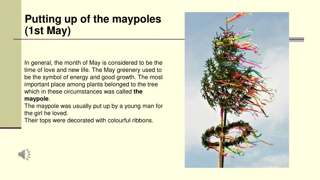 putting up of the maypoles 1st may