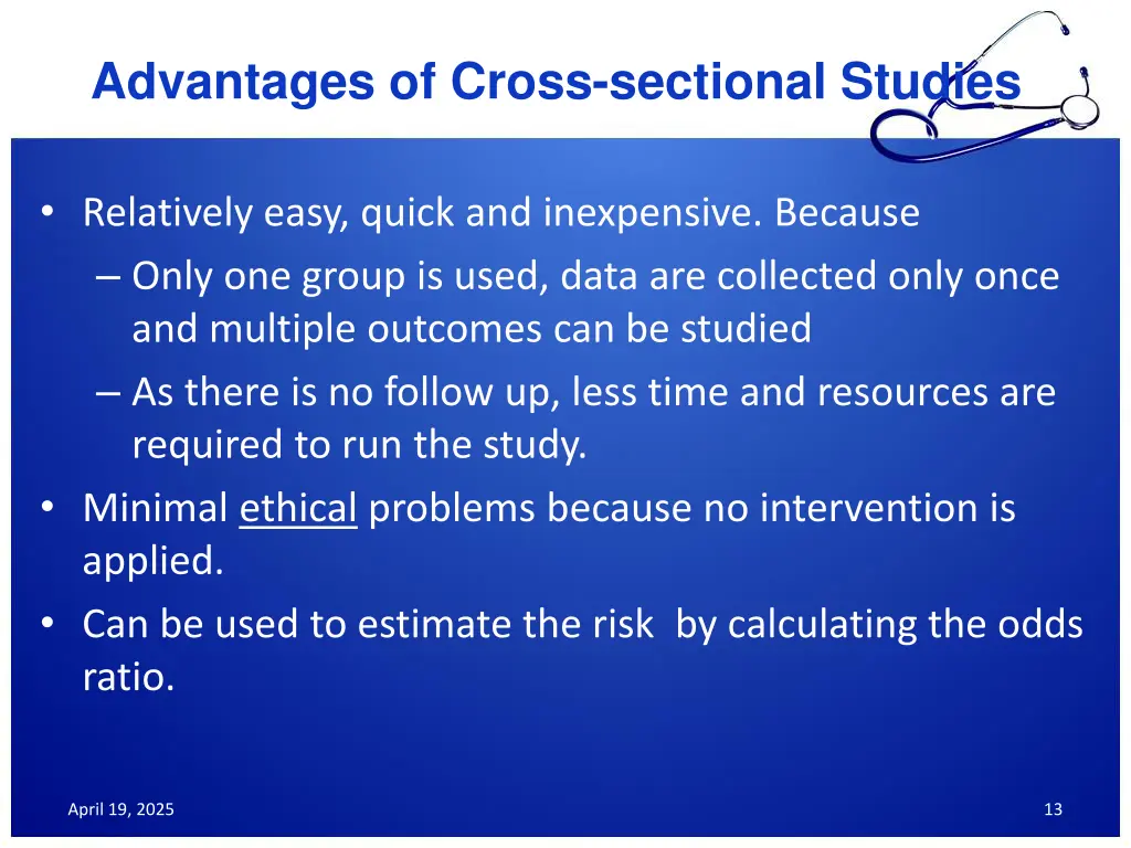 advantages of cross sectional studies 1
