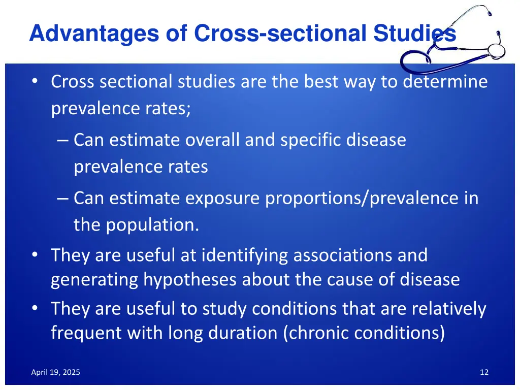 advantages of cross sectional studies