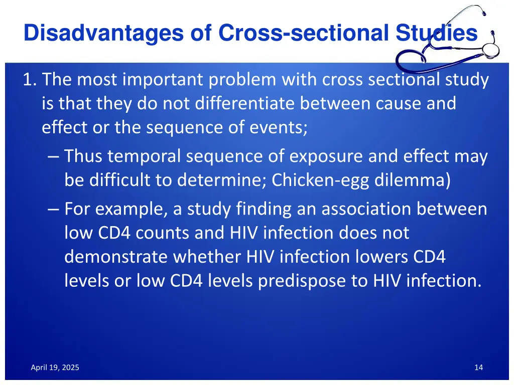 disadvantages of cross sectional studies