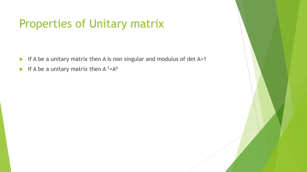 properties of unitary matrix