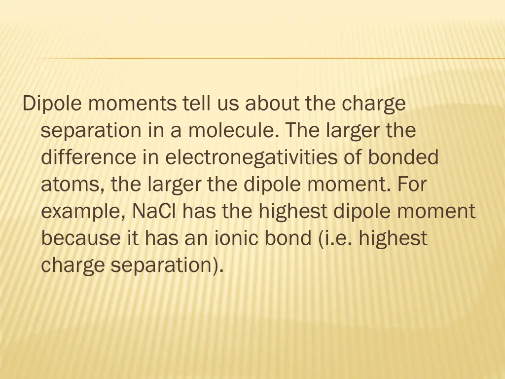 dipole moments tell us about the charge