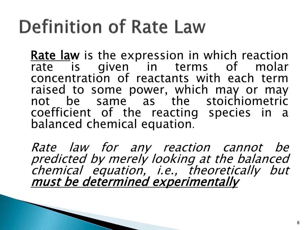 rate rate concentration of reactants with each