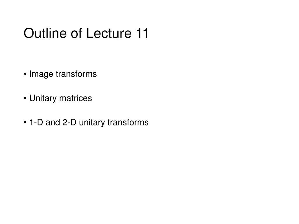 outline of lecture 11
