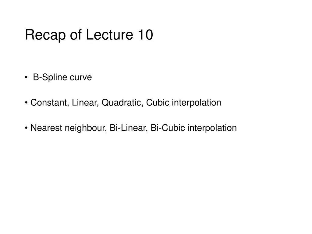 recap of lecture 10