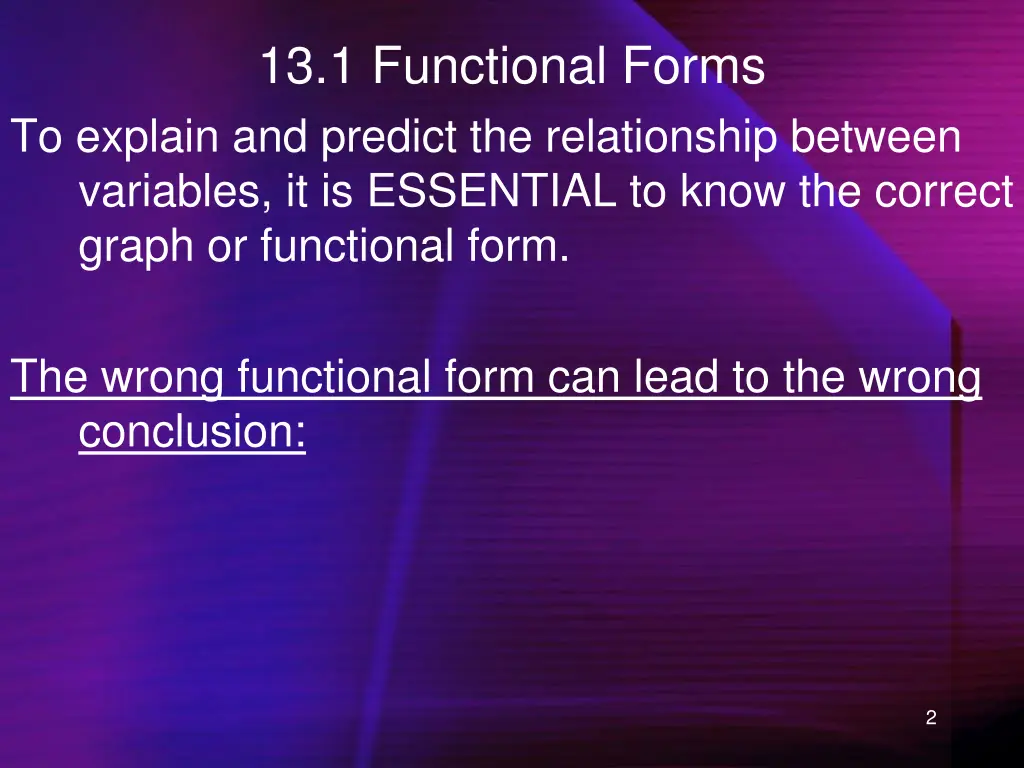 13 1 functional forms to explain and predict