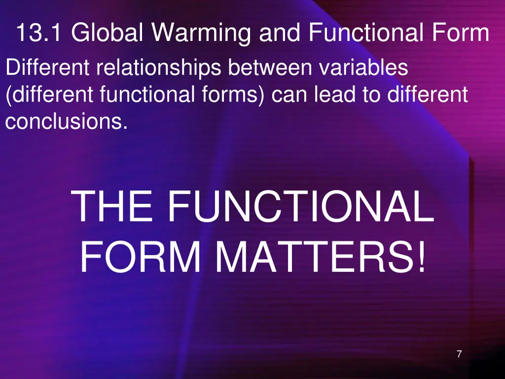 13 1 global warming and functional form different