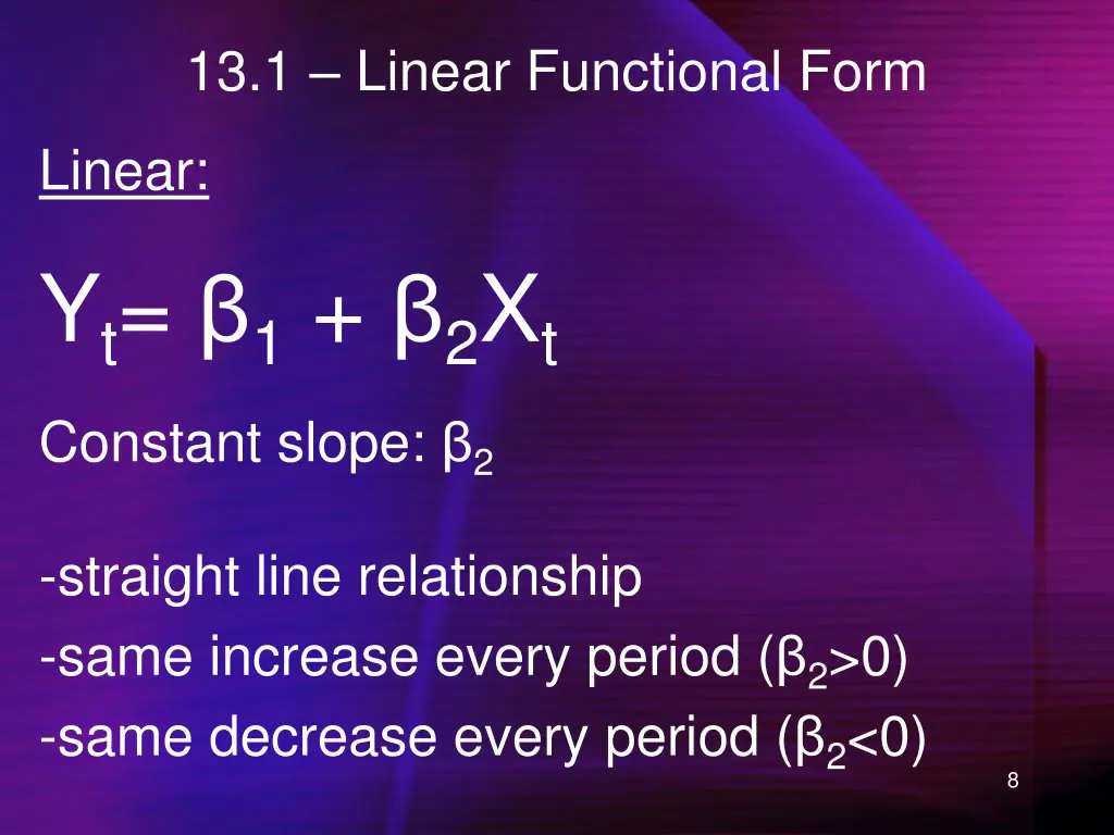 13 1 linear functional form
