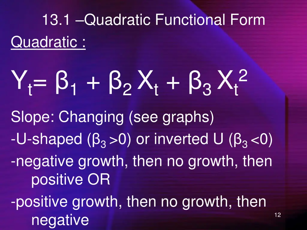 13 1 quadratic functional form quadratic